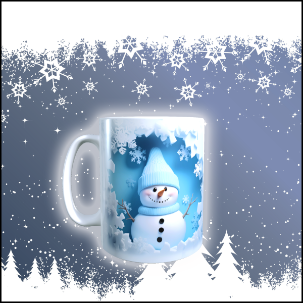 Weihnachtstasse "Schneemann" aus Kunststoff für Kinder